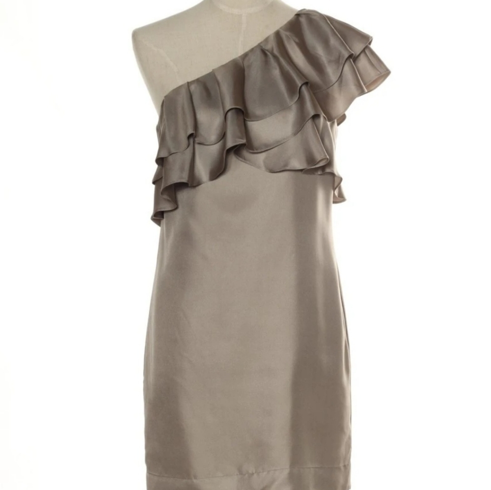 Banana Republic Silk One-Shoulder Ruffle Dress